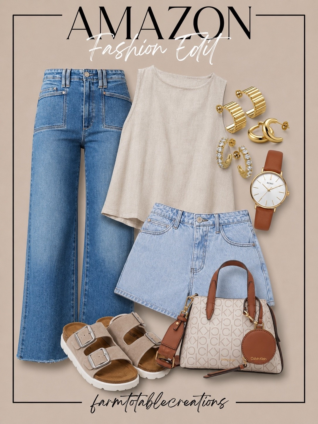 Amazon Summer Staples ✨🤍

Effortless style starts with versatile wardrobe staples. This Amazon fashion edit features easy-to-wear denim, a timeless neutral tank, comfortable platform sandals, elevated accessories, and a chic everyday handbag that works for everything from errands to weekend brunch. These classic pieces mix and match beautifully to create countless outfits you’ll reach for all season long.

Whether you’re building a capsule wardrobe or looking for affordable fashion finds that never go out of style, these pieces offer the perfect balance of comfort, versatility, and elevated everyday style.

Follow @farmtotablecreations on Instagram for more cozy home finds and trending decor.

#LTKFashion #AmazonFashion #AmazonFinds #CapsuleWardrobe #EverydayStyle #SummerStyle #CasualChic #DenimStyle #NeutralFashion #AffordableFashion #FashionFinds #WeekendStyle #OOTD #WardrobeEssentials #ClassicStyle #AmazonStyle #EffortlessFashion #LTKUnder50 #FarmToTableCreations #LTKStyle

#LTKOver40 #LTKSaleAlert #LTKTravel