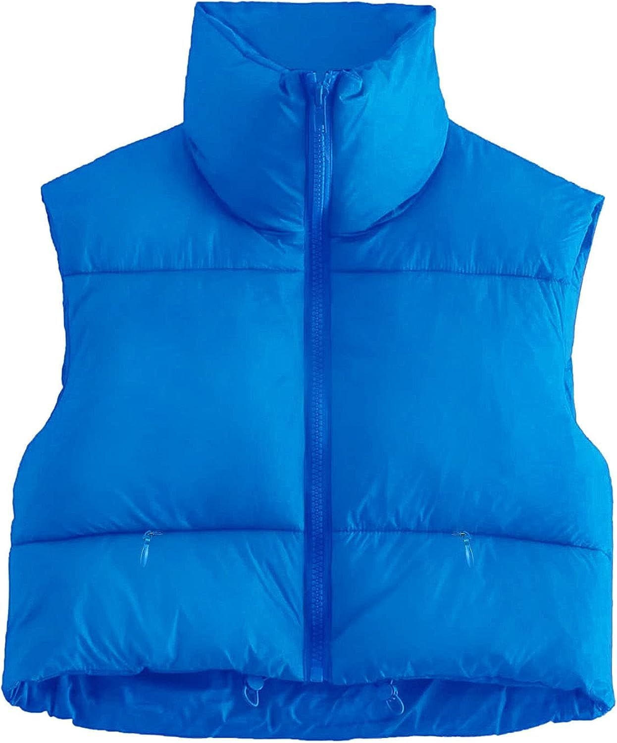 Flygo Women's Cropped Puffer Vest Zip Up Stand Collar Sleeveless Padded Bubble Vest | Amazon (US)