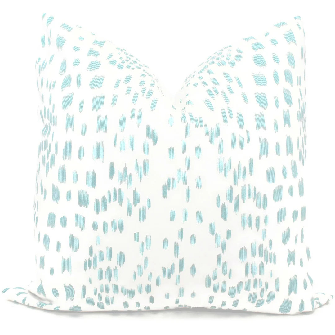 Brunschwig Fils Les Touches Light Aqua Decorative Pillow Cover 18x18, 20x20, 22x22, Eurosham or L... | Etsy (US)