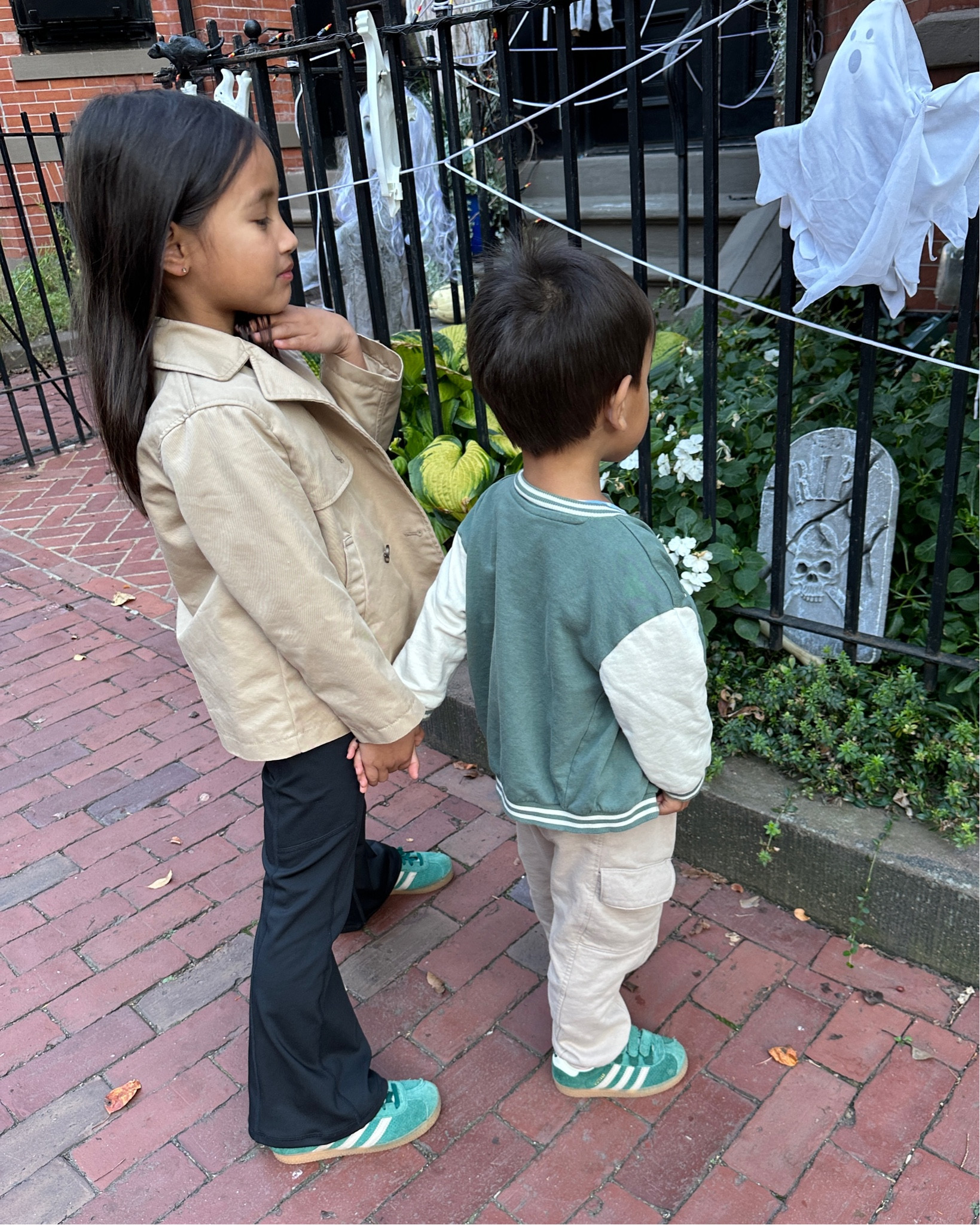 A few kids staples that are comfy all day and pants that are easy for little to pull up and down! Rio’s joggers have a matching hoodie linked.

On Rio:
• H&M boys joggers 3T - these have an adjustable inner elastic button waistband that you can make bigger as the kids grow. I love this feature on kids clothes! Joggers are soft and comfy with pockets  Linked a similar Gap pair as well. 

• Adidas Velcro sneakers

On Nori:
• Abercrombie kids flare leggings with pockets size 5/6

• H&M girls trench size 6, but could size up for more room 

• Kids Adidas Gazelle sneakers 

#LTKKids #LTKFamily #LTKSeasonal