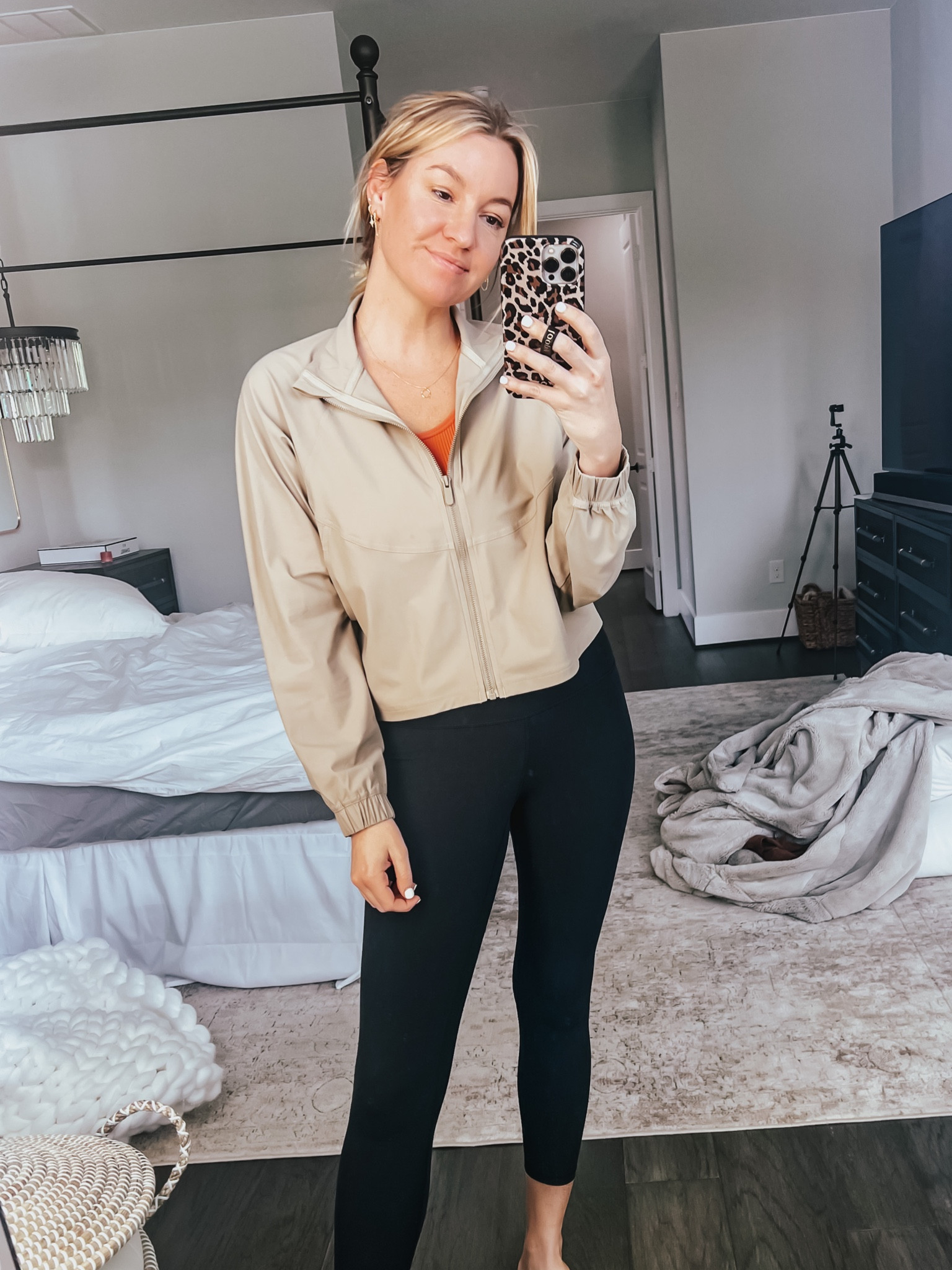 Todays outfit for grabbing a quick lunch with a girl friend. Amazon jacket and amazon leggings ! Jacket fits tts. Wearing small. I size down one size in my fav lululemon lookalike leggings 

#LTKsalealert #LTKstyletip #LTKunder50