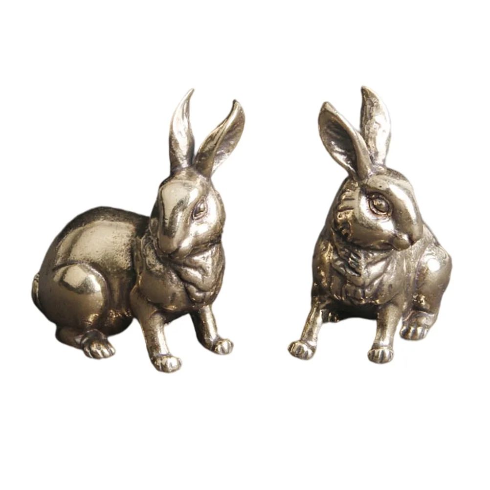 Rabbit Brass Animal Ornament Figurine Mini Decor Zodiac Statue Figurines Feng Shui Micro Bunny St... | Walmart (US)