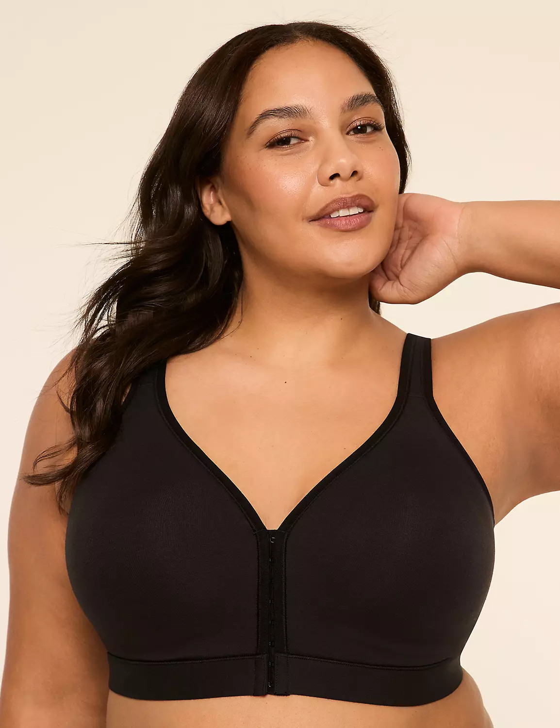 Cotton Lightly Lined Front-Close No-Wire Bra | Lane Bryant (US)