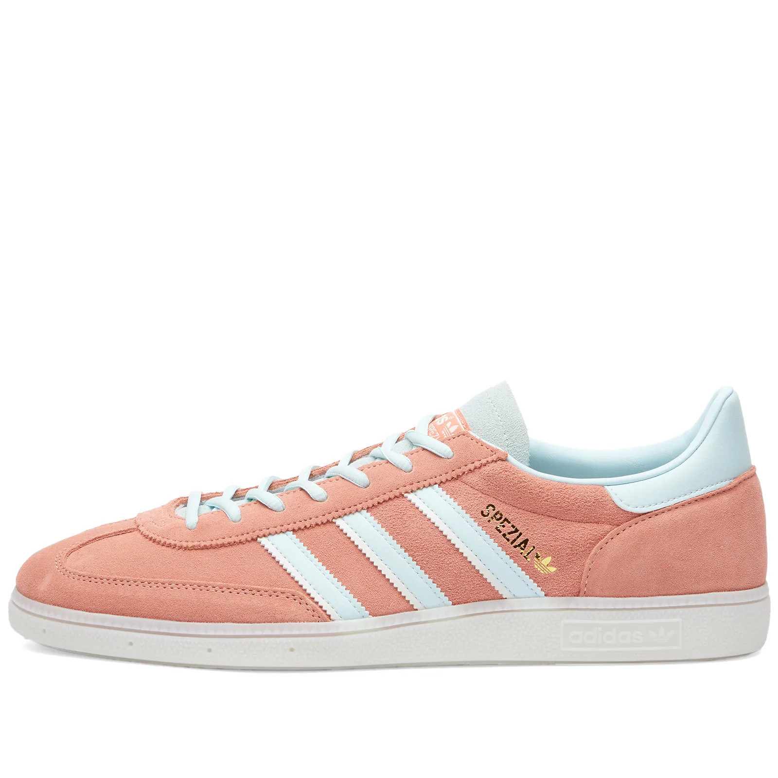 Adidas HANDBALL SPEZIAL Sneakers in Wonder Clay/Almost Blue/Crystal White, Size UK 3 | END. Clothing