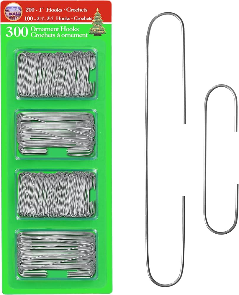 R N' D Toys R’ND’s 300 Pack Ornament Hooks Christmas Tree Decorating Hangers- Metal Wire Orna... | Amazon (US)