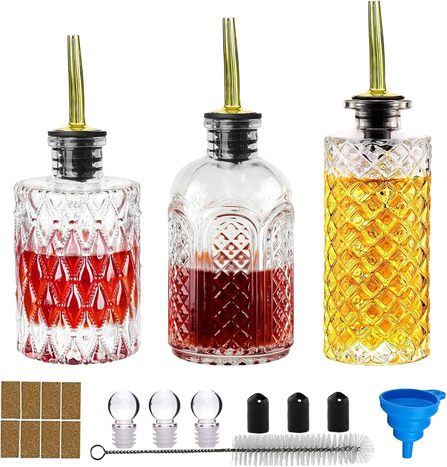 Aimery Coffee Syrup Dispenser Bottles Set - 3 Pack Simple Syrup Bottles with Metal Pour Spout and... | Amazon (US)