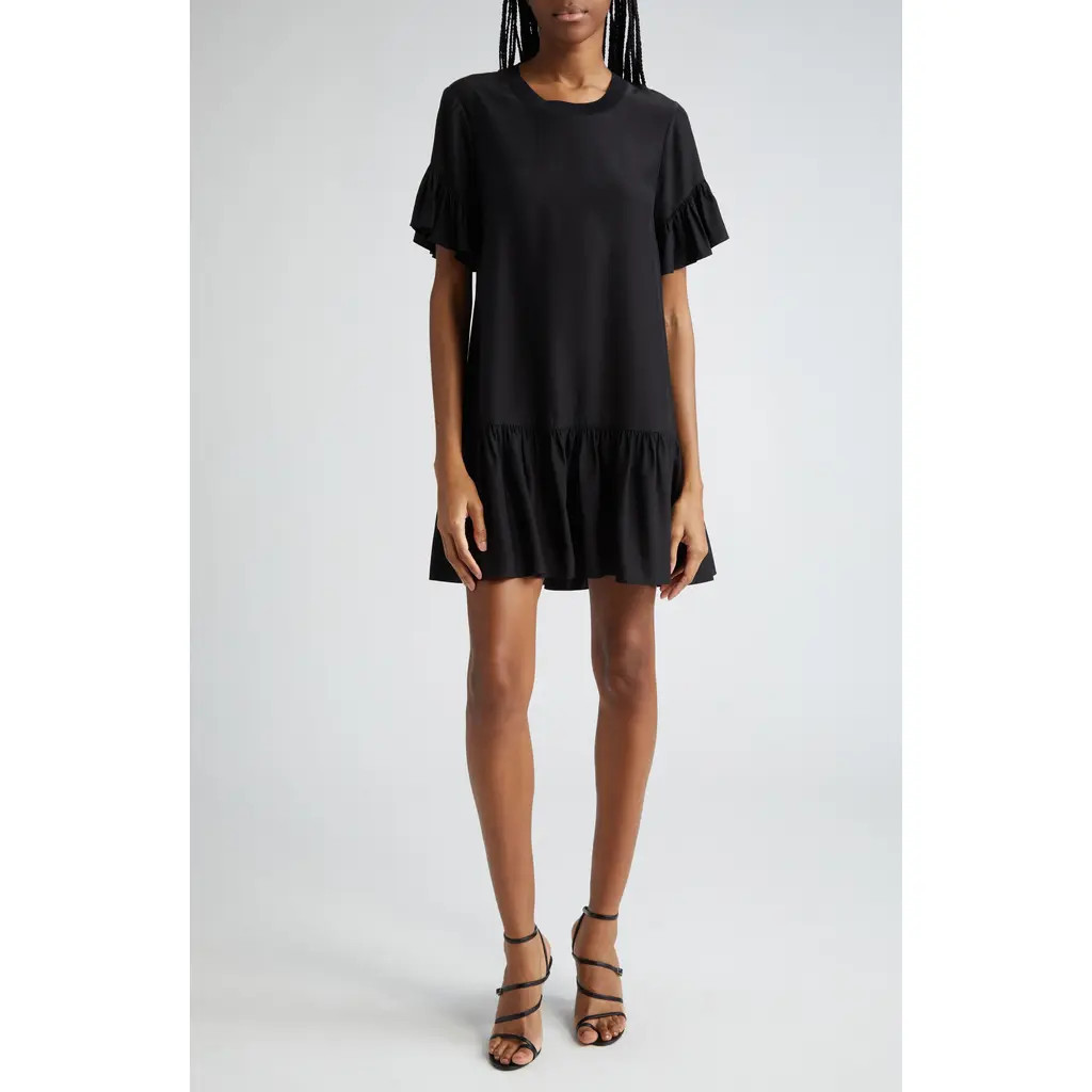Cinq à Sept Leilah Silk Swing Dress in Black at Nordstrom, Size X-Small | Nordstrom
