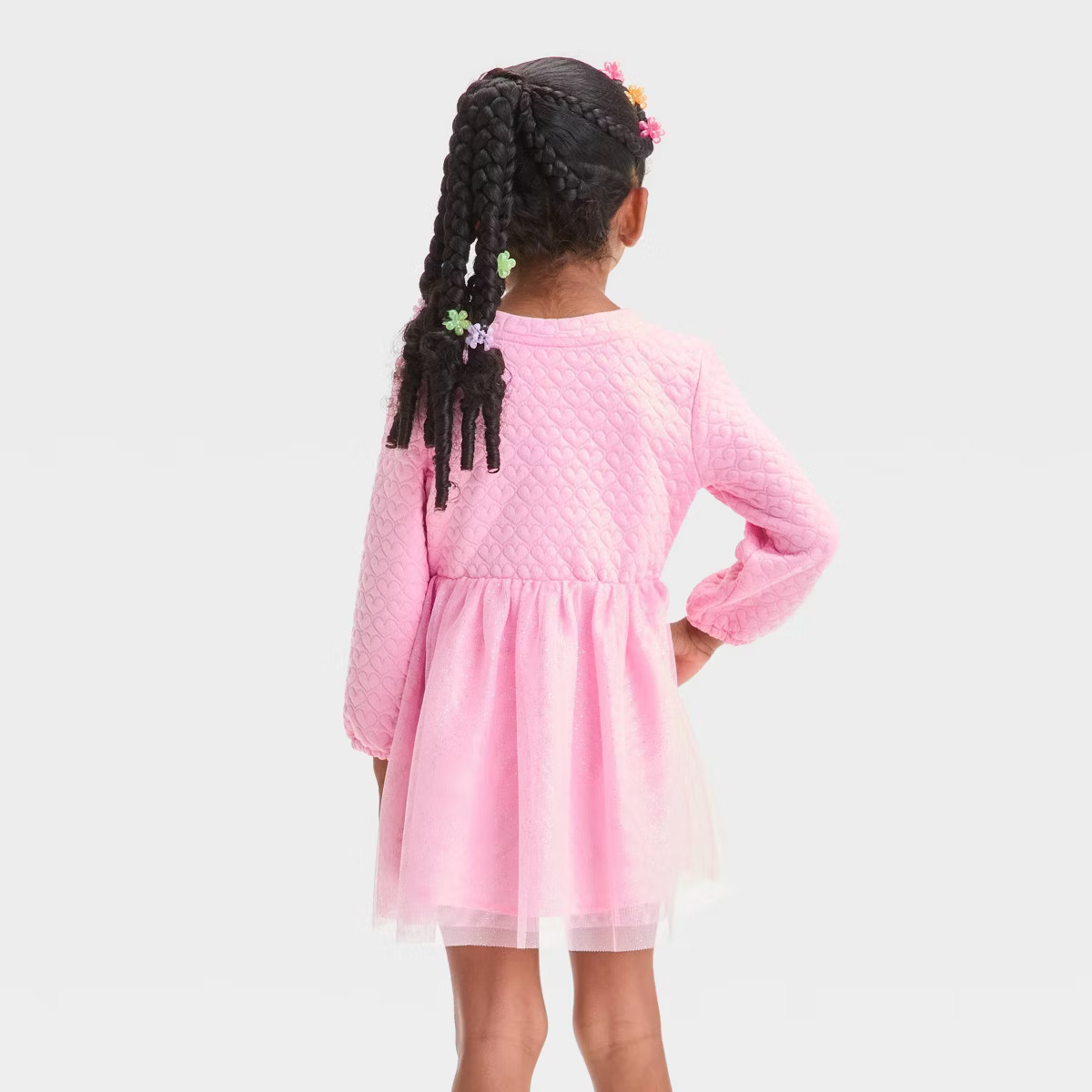 Toddler Girls' Long Sleeve Tulle Dress - Cat & Jack™ Pink | Target