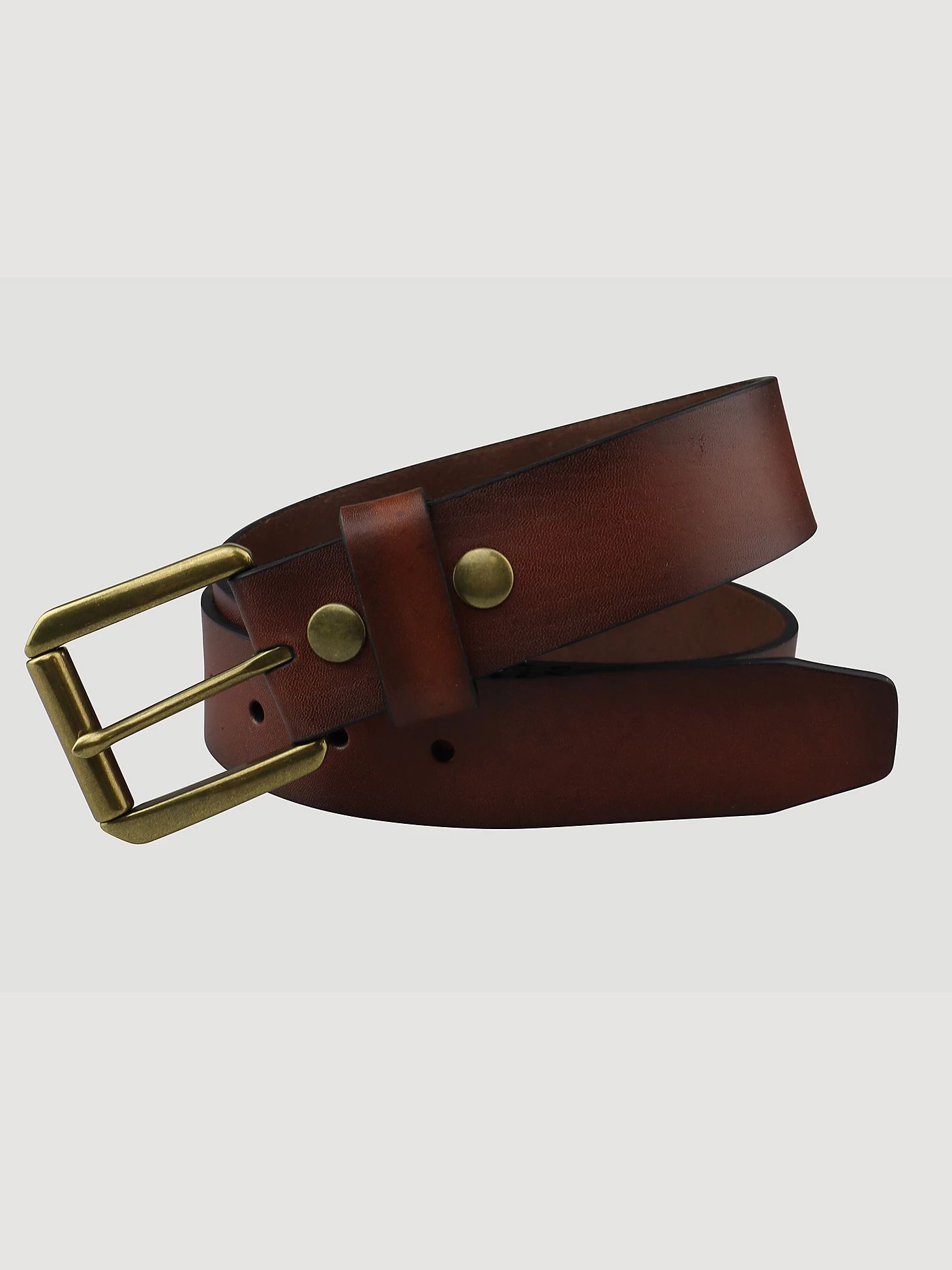Men's Wrangler® Burnished Leather Belt in Brown | Wrangler