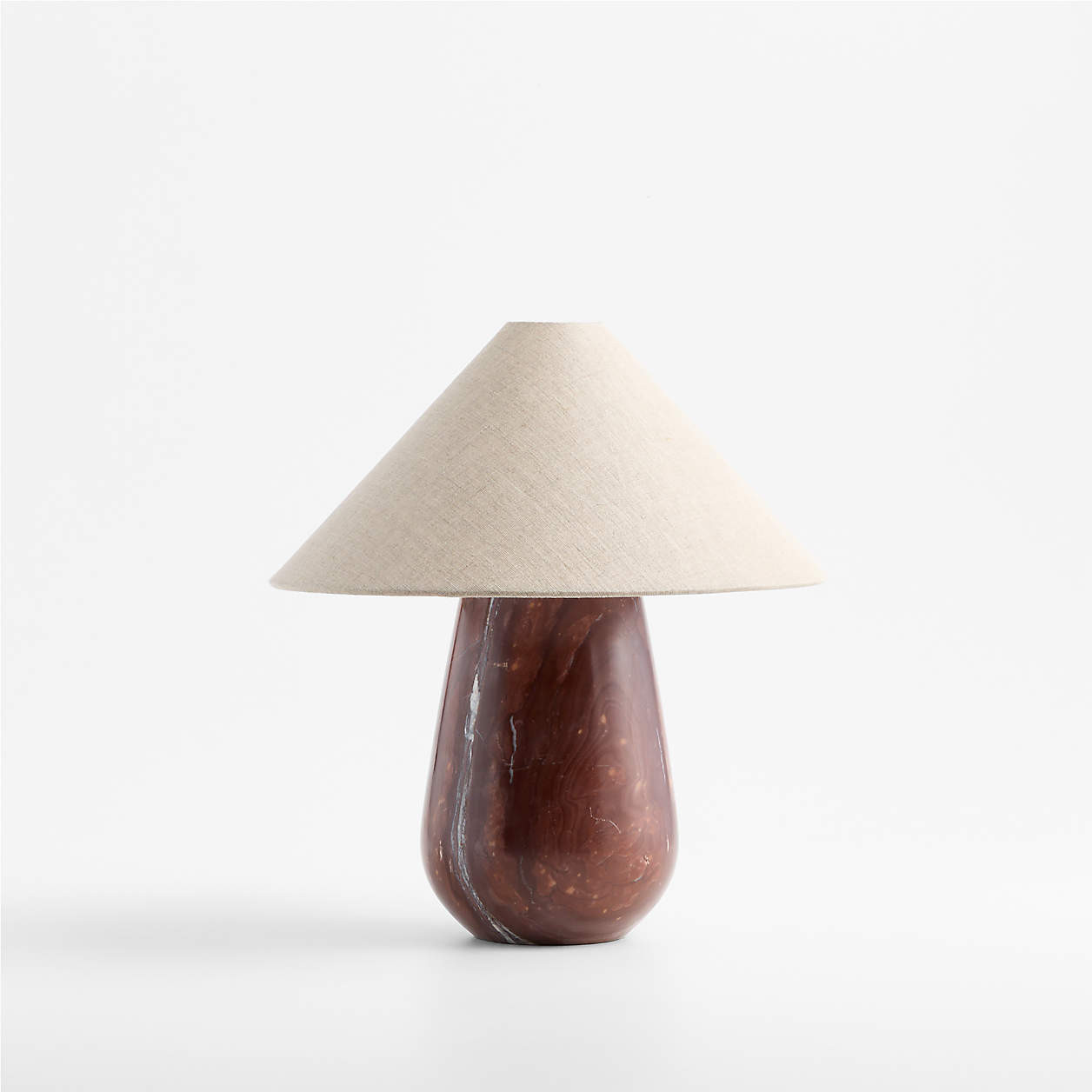 Millstone Bordeaux Marble Table Lamp with Fabric Shade 10.5" | Crate & Barrel | Crate & Barrel