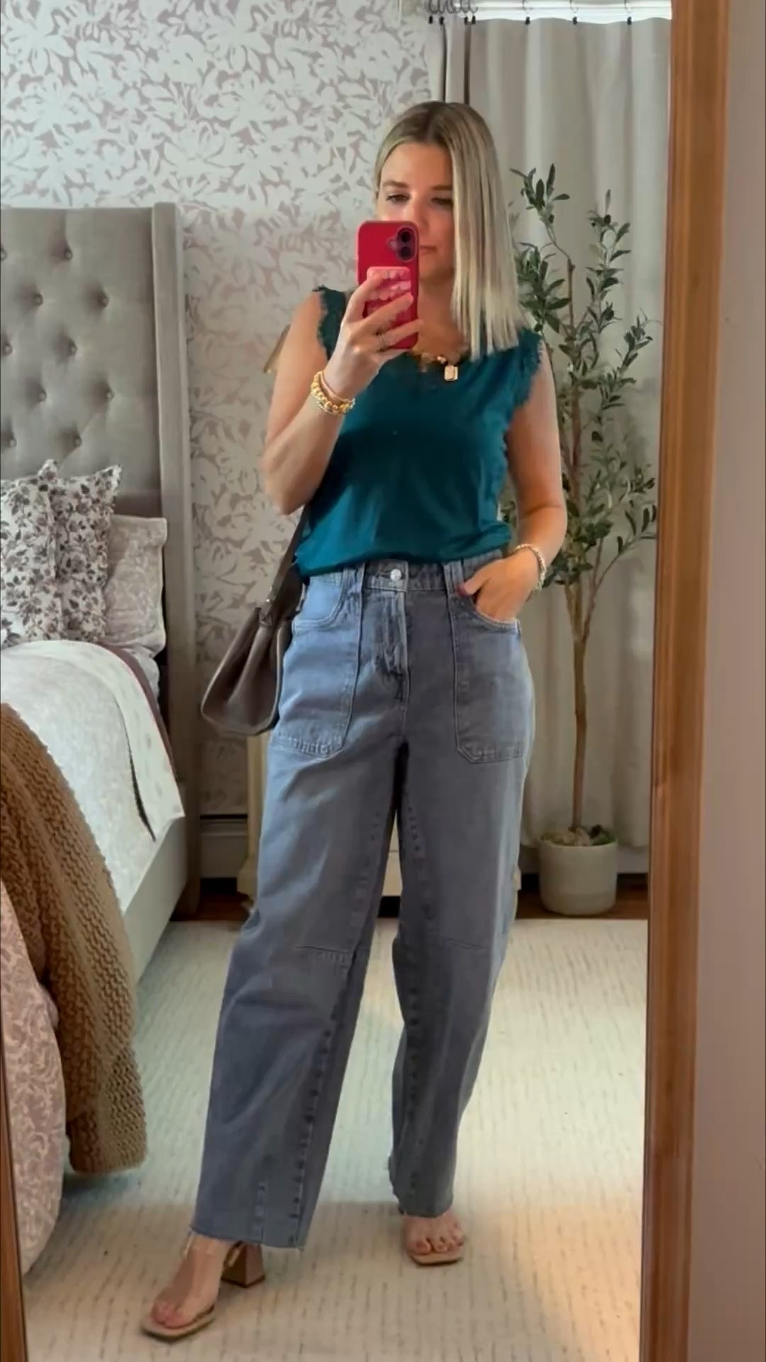 Baggy jeans I am 5’1, the fit is great! 
Cute lace tank 
Bag is quince/ it’s a fav!

#LTKootd #LTKgrwm #LTKPetite