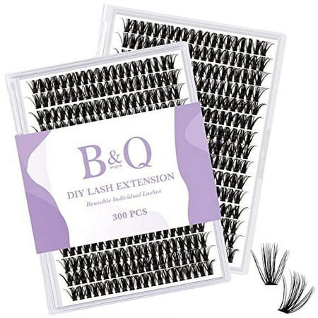 Lash Clusters DIY Individual Lashes 50D-0.07D-10mm B&Q 300 PCS False Eyelash Cluster Volume Lashes Extension 30D 40D 50D D Curl Lash Clusters DIY lash Extensions at Home (50D-0.07D 10mm) | Walmart (US)