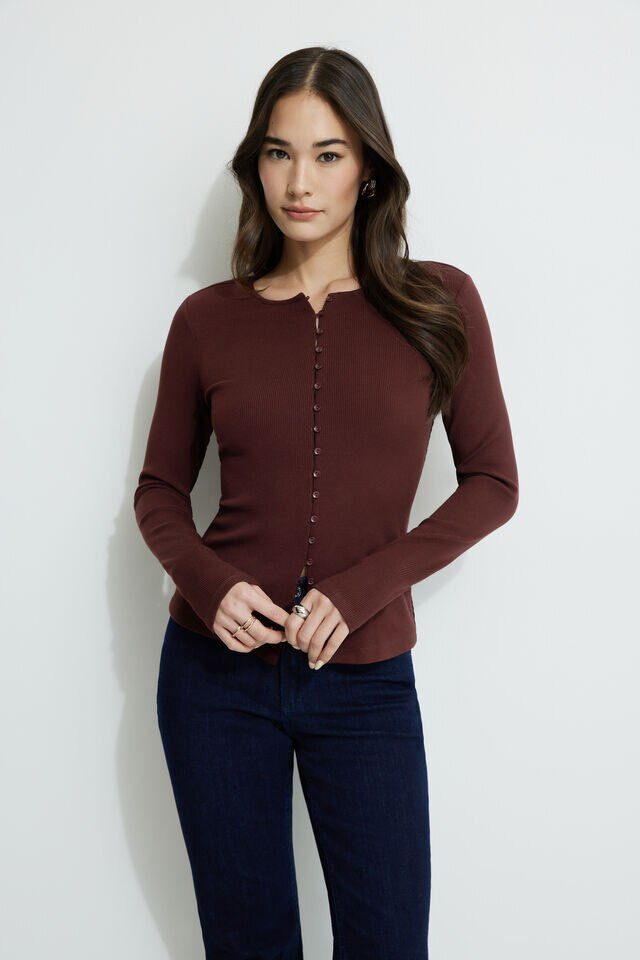 Renae Ribbed Flyaway Cardigan | Dynamite Clothing