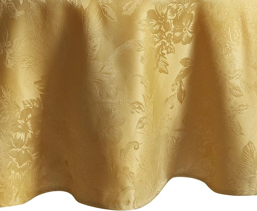Elrene Home Fashions Poinsettia Elegance Jacquard Christmas/Holiday Wrinkle Resistant Dining Tabl... | Amazon (US)