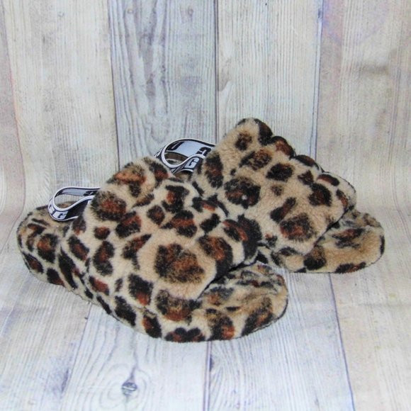 UGG Fluff Yeah Leopard Slide Slippers Womens Size 8 | Poshmark