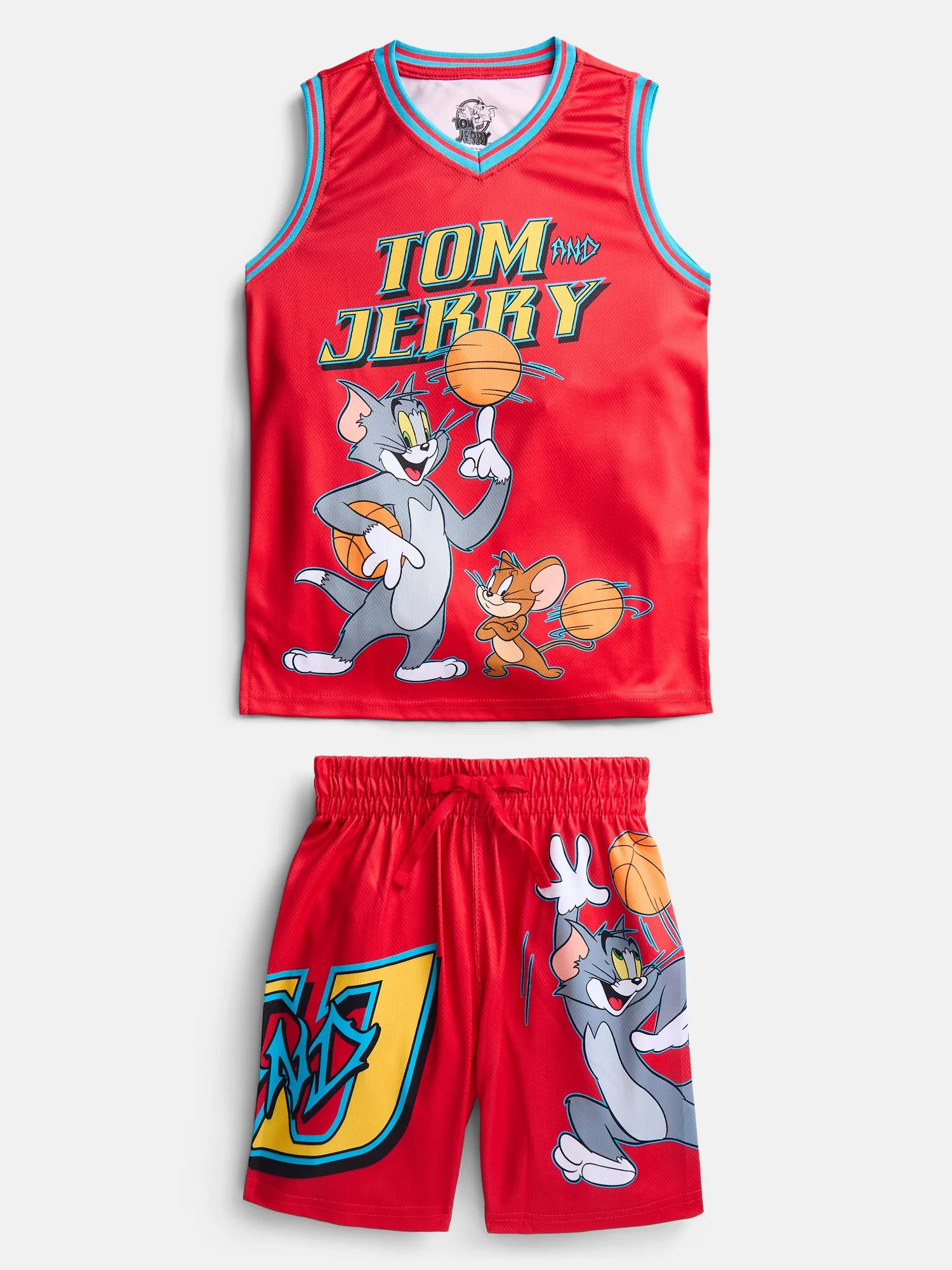 Tom and Jerry Boys Basketball Jersey and Matching Shorts Set, 2-Piece, Sizes 4-12 | Walmart (US)