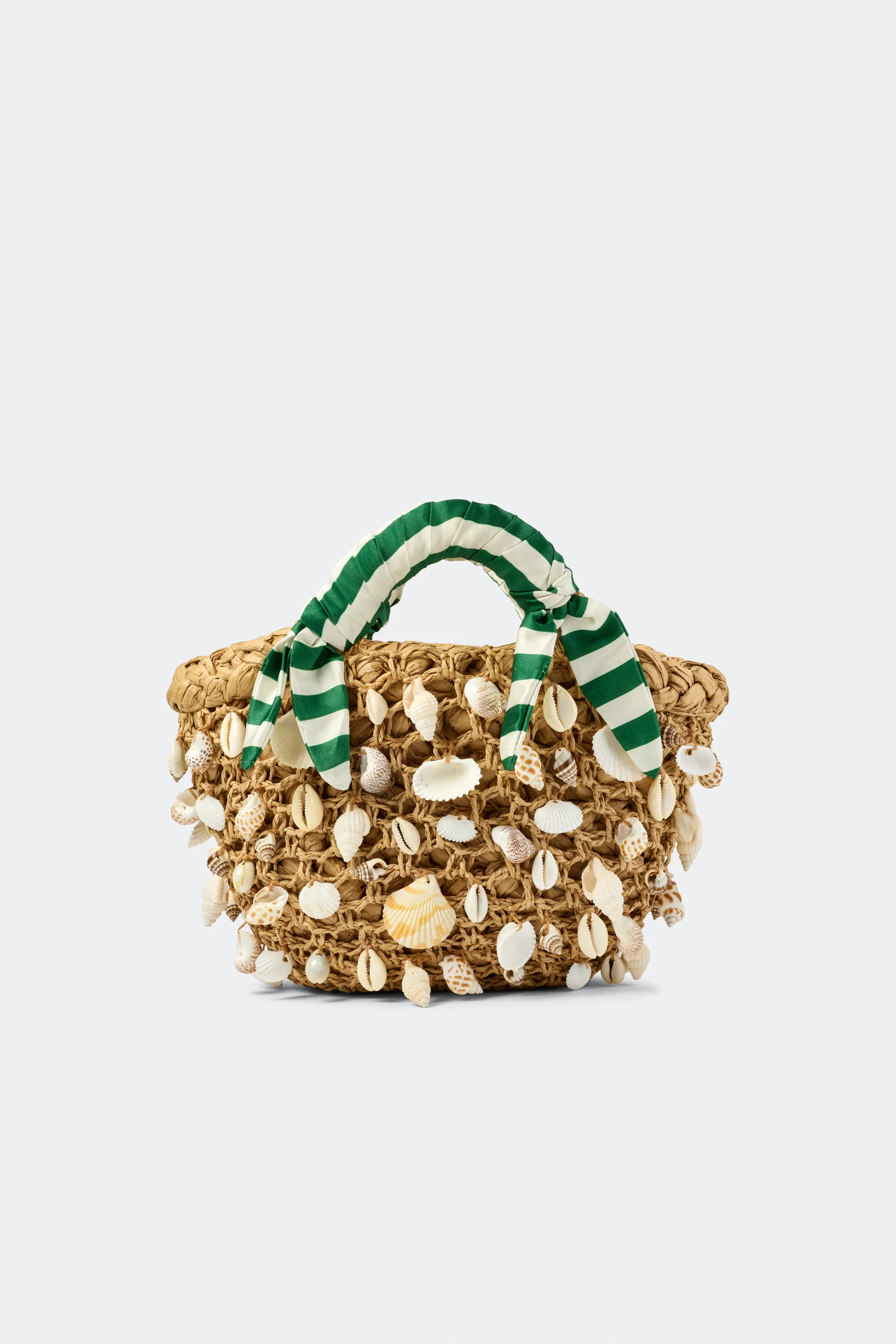 Shelly Bag in Natural/Green Stripe | Simon Miller
