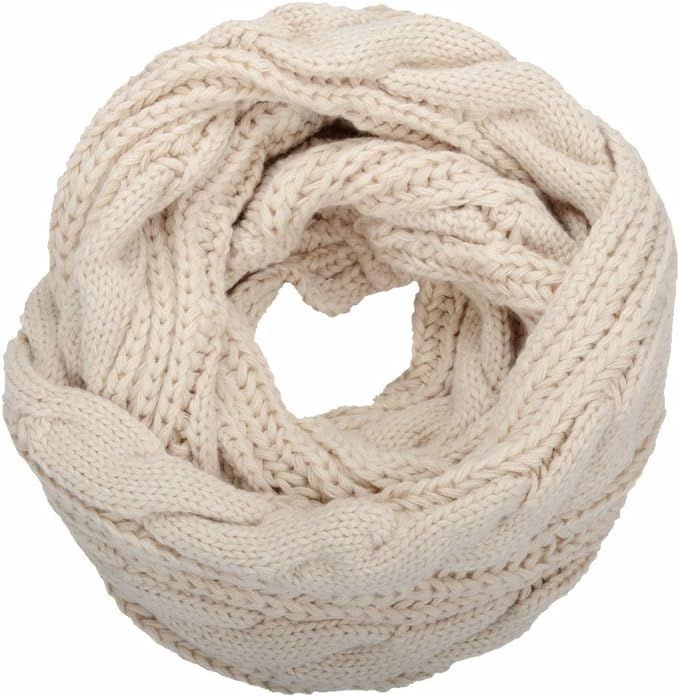 NEOSAN Womens Thick Ribbed Knit Winter Infinity Circle Loop Scarf Twist Khaki at Amazon Women’s... | Amazon (US)