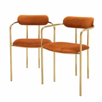 Singer Upholstered Dining Chair OROA Upholstery Color: Orange | Wayfair North America