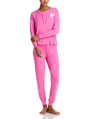 AQUA AQUA Henley Heart Patch Pajama Set - Exclusive  | Bloomingdale's AQUA AQUA x Kerri Rosenthal... | Bloomingdale's (US)