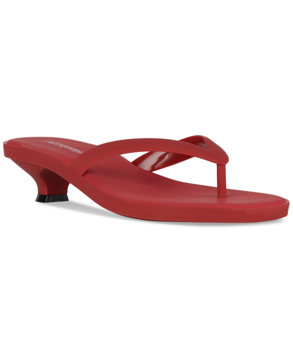 Jeffrey Campbell Lollipop Jelly Kitten-Heel Thong Sandals - Red Matte | Macy's