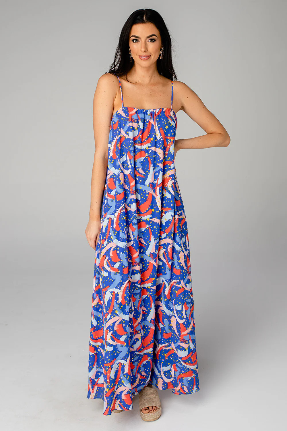 Misha Sleeveless Maxi Dress - Fireworks | BuddyLove