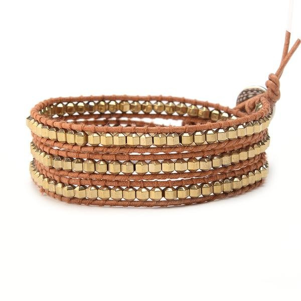 Gold Beads on Brown | Victoria Emerson