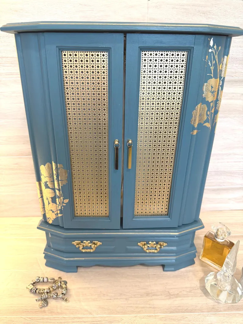 ExtraLarge Tall  Hand-Painted Vintage Jewelry Box: Shabby Chic Upcycled Organizer | Etsy (Global)