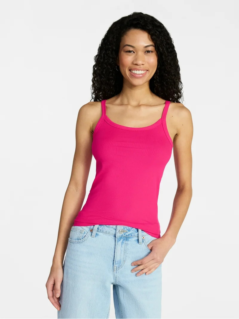 No Boundaries Ribbed Cami Top, Women's XXS-XXL | Walmart (US)