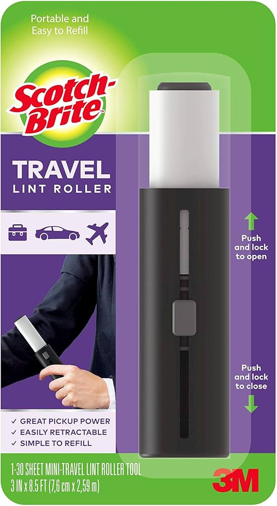Scotch-Brite Mini Travel Lint Roller, Works Great On Pet Hair, 30 Sheets | Amazon (US)