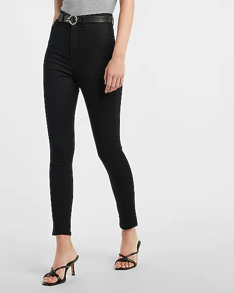 Super High Waisted Black Supersoft Skinny Jeans | Express