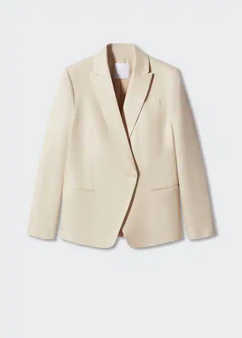 Linen button blazer | MANGO (US)