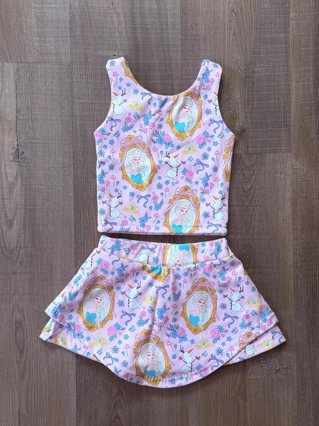 Disney ELSA Activewear Skirt Built in Shorts Yoga Set FREE SHIPPING - Etsy | Etsy (US)