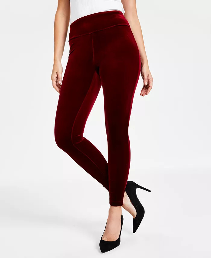 Women's Velvet Non-Seam Skinny Leggings, Created For Macy's | Macy's