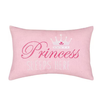 C&F Home Princess Sleeps Here Embroidered Small/Petite Mini Accent Pillow 6" x 9" | Target