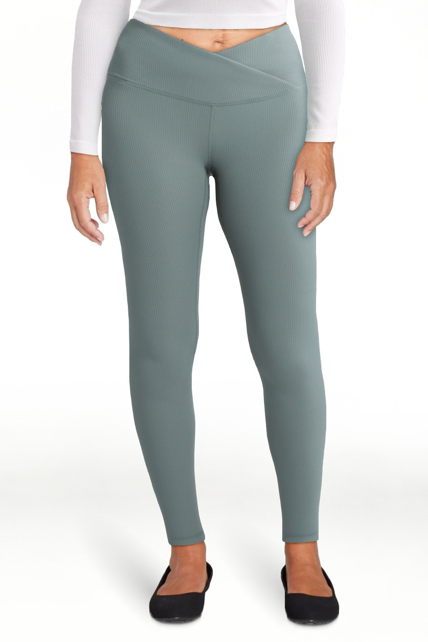 Avia Women’s Crossover Waist Ribbed Leggings, Sizes XS-XXXL | Walmart (US)