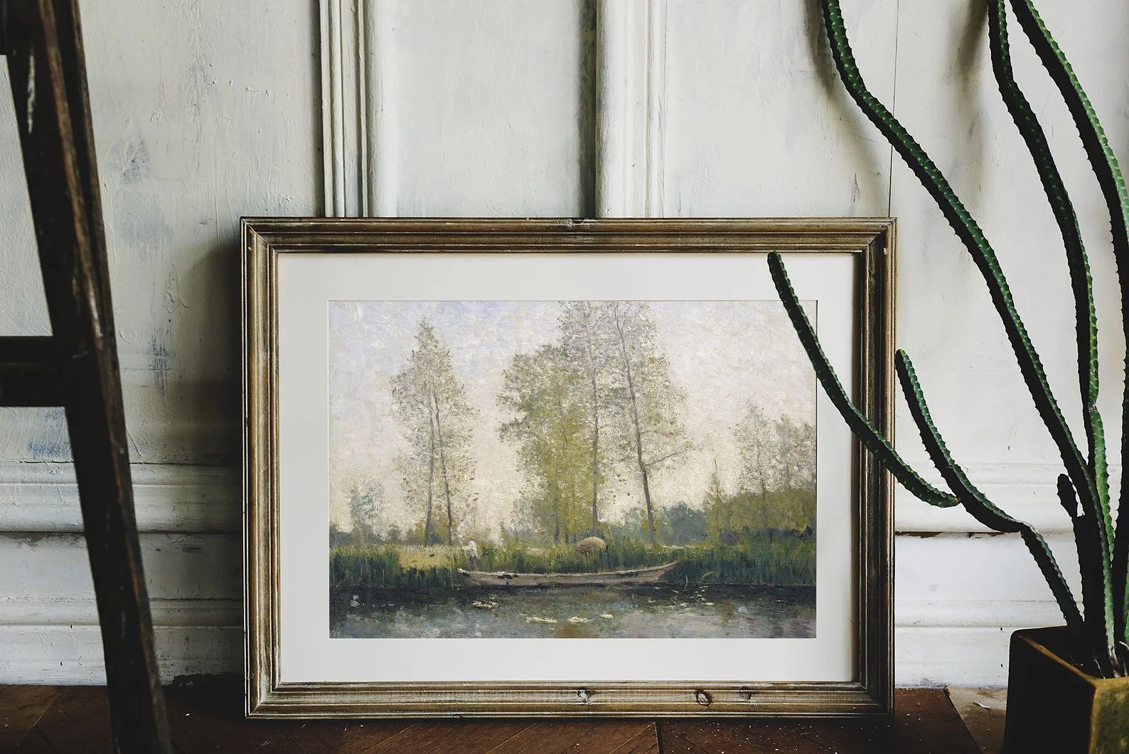 River Landscape, Vintage Painting, Cottage Landscape, Farmhouse Decor, Mailed Print / P361 - Etsy | Etsy (US)