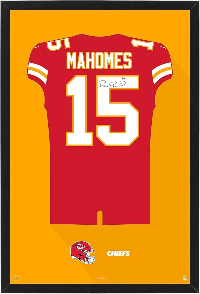 Sporticulture NFL American Football Kansas City Chiefs - Patrick Mahomes Jersey Print Framed Wall... | Amazon (US)