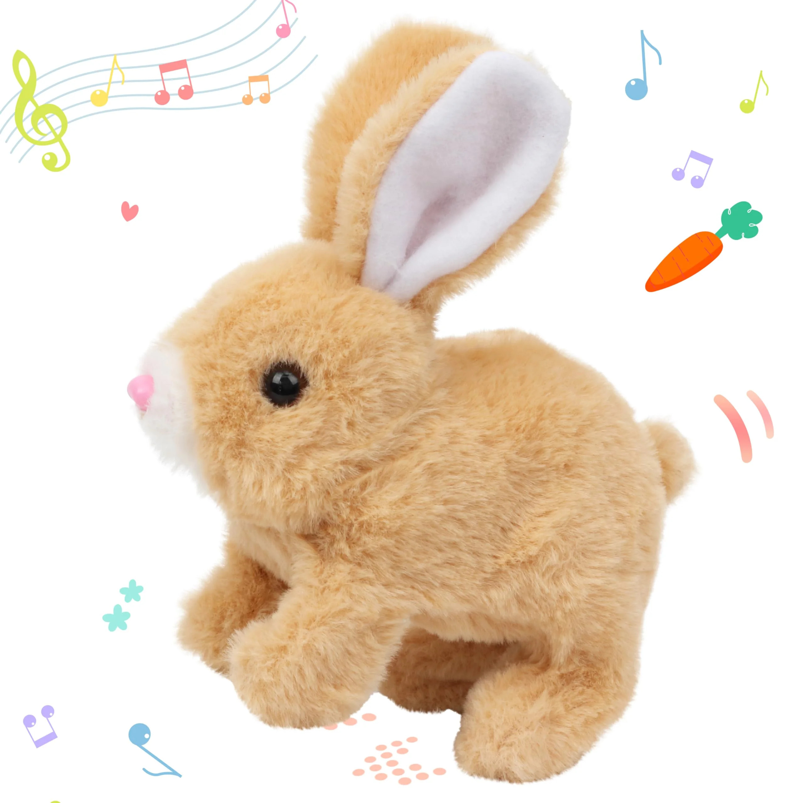Easter Bunny Interactive Plush Toy, Electronic Hopping Rabbit Pet with Sounds, Walking, Wiggle Ea... | Walmart (US)