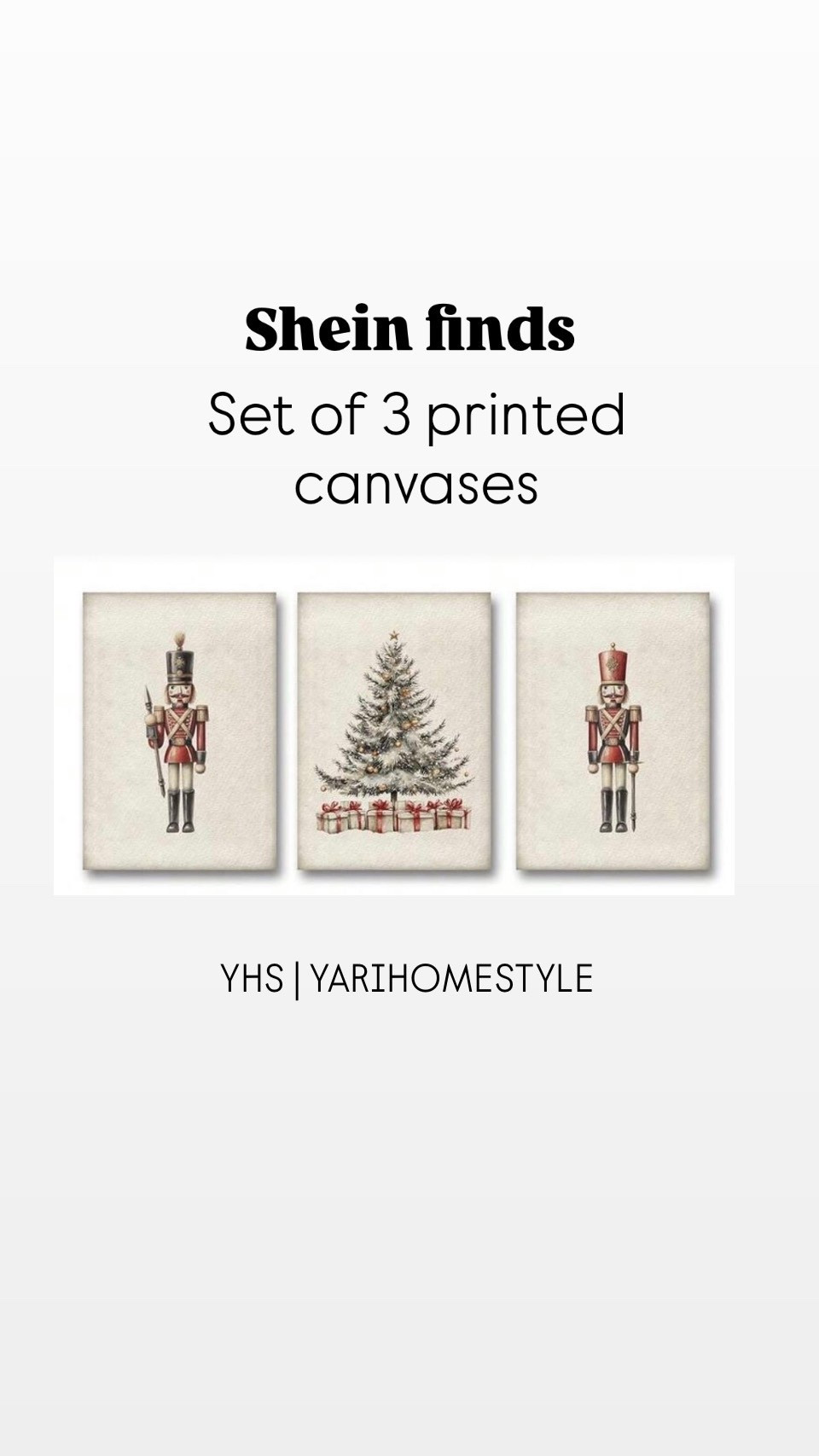 set of 3 printed canvases

YHS | YARIHOMESTYLE 

#xmas #shein 

#LTKSeasonal #LTKFamily