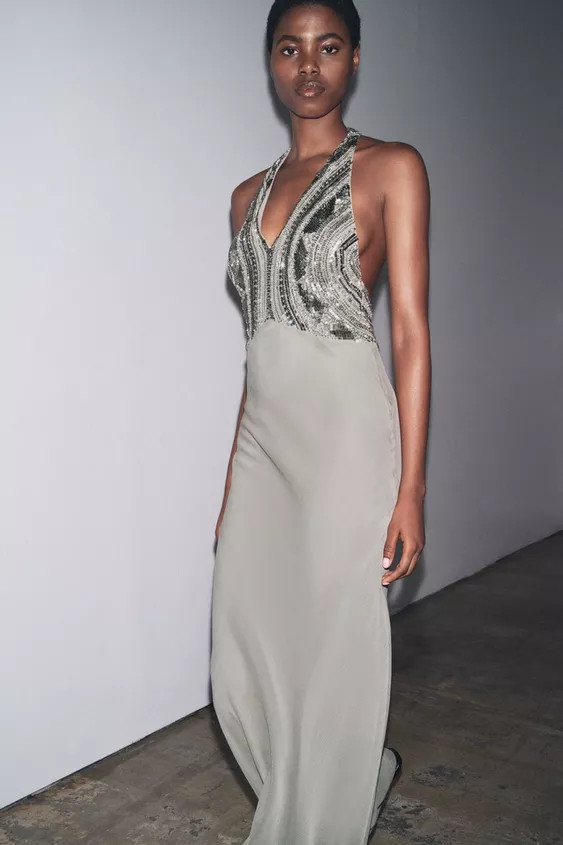 LONG EMBROIDERED DRESS | Zara UK