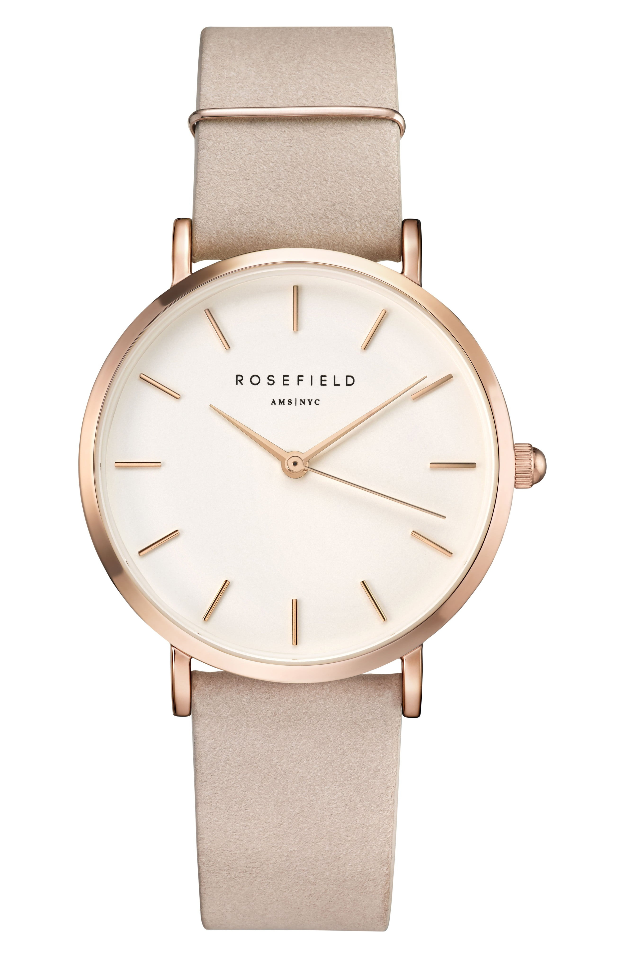 Rosefield West Village Leather Strap Watch, 33mm | Nordstrom