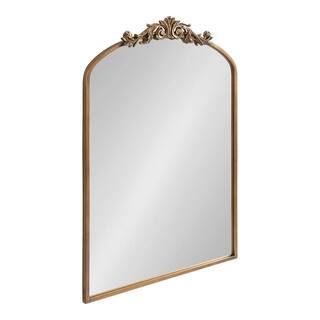 Kate and Laurel Arendahl 36 in. x 23.75 in. Traditional Arch Gold Framed Decorative Wall Mirror 2... | The Home Depot
