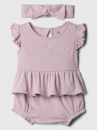 Baby Ribbed Three-Piece Outfit Set | Gap Factory