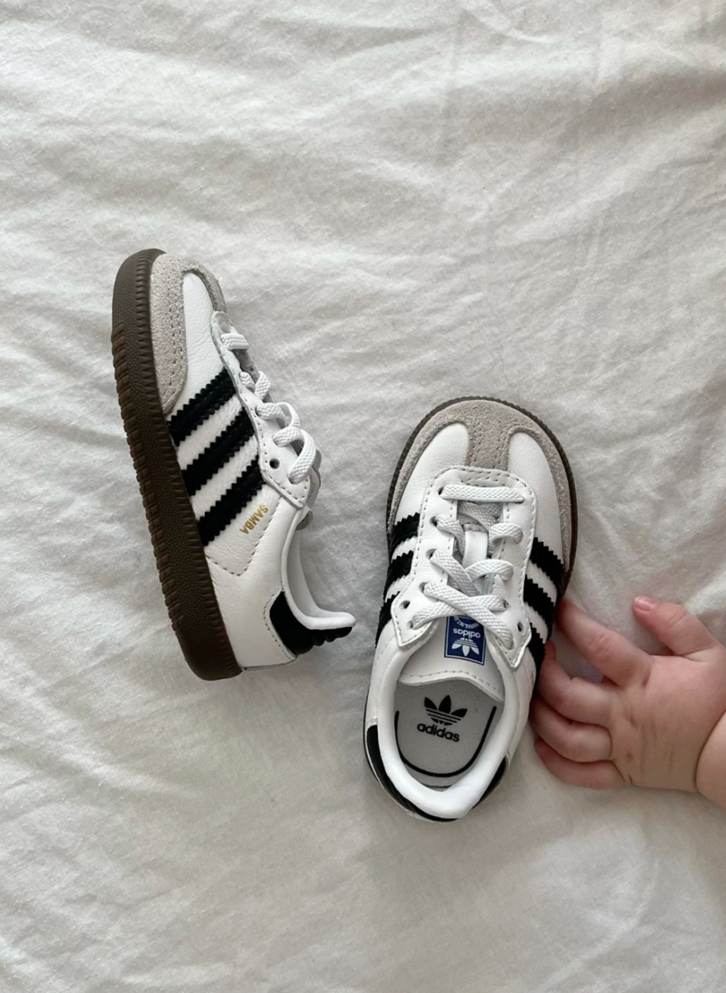 👟 Starting young in style—baby’s first Adidas 💙 #MiniSneakerhead 

 #LTKBaby