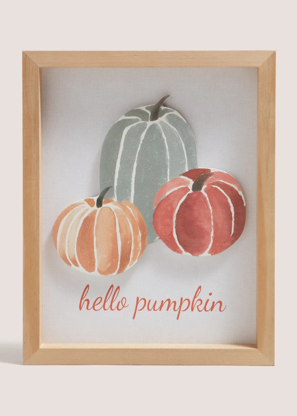Orange Square Pumpkin Print Wall Art (20x20x2.5cm) | Matalan (UK)