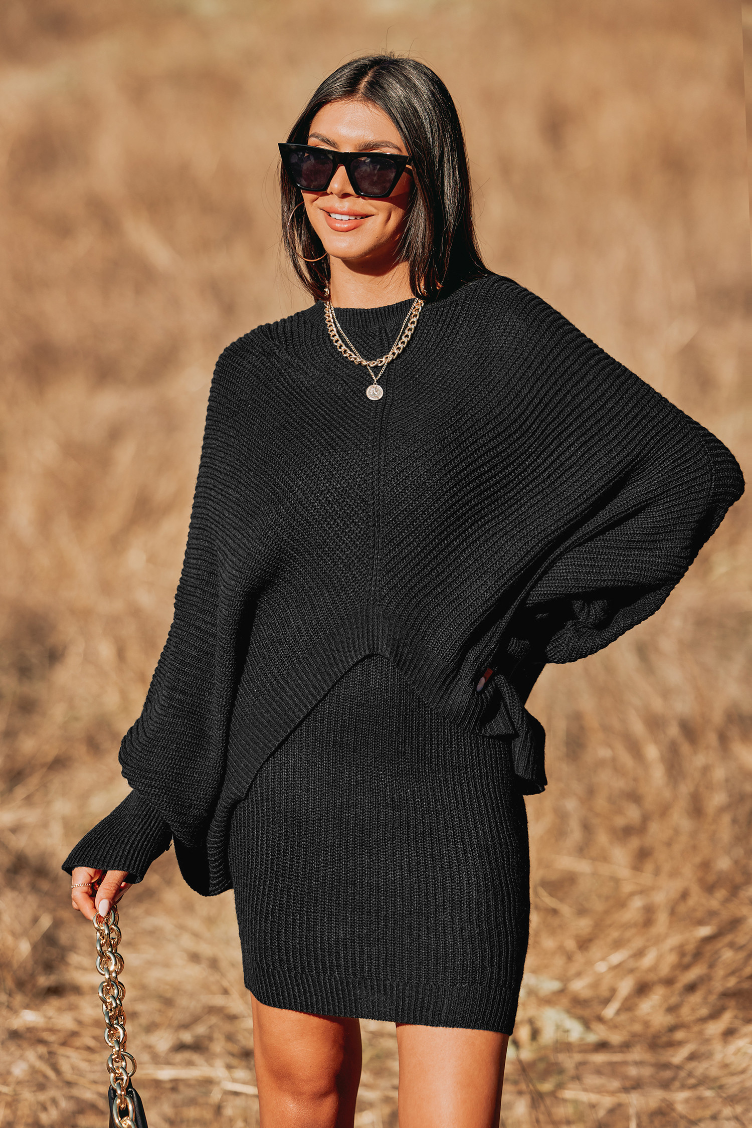 Cooler Daze Rib Oversized Split SweaterNew | Cupshe US