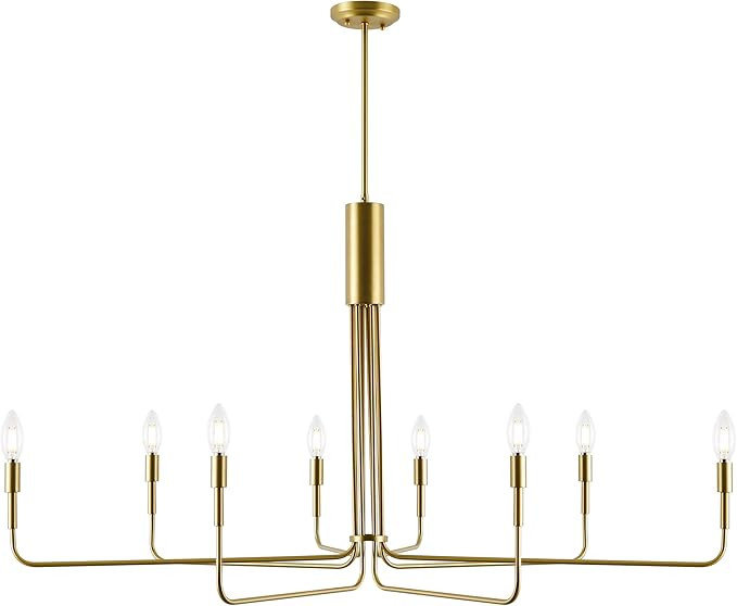 Light Society LS-C317-BB Bella 8-Light Chandelier, Brushed Brass | Amazon (US)