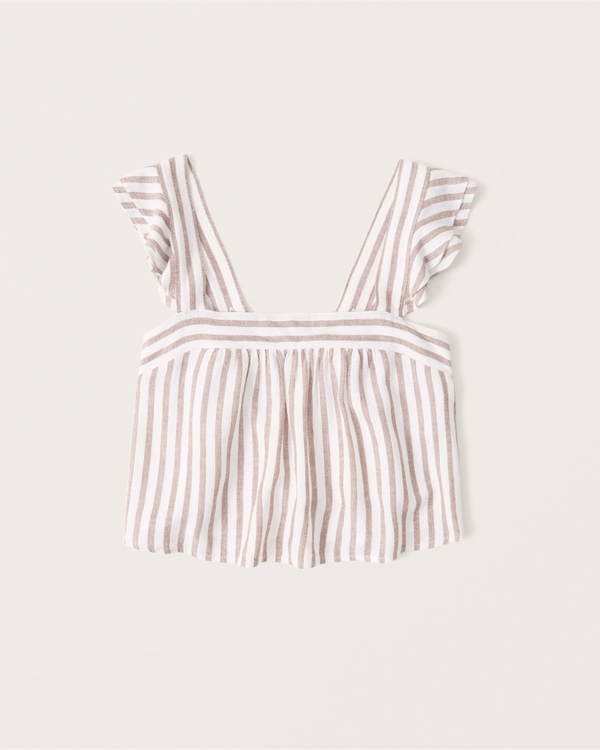 Ruffle Sleeve Top | Abercrombie & Fitch (US)