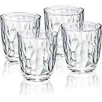 12-ounce Plastic Water Tumblers | Set of 4 Transparent Unbreakable Drinking Glasses Clear Acrylic... | Amazon (US)